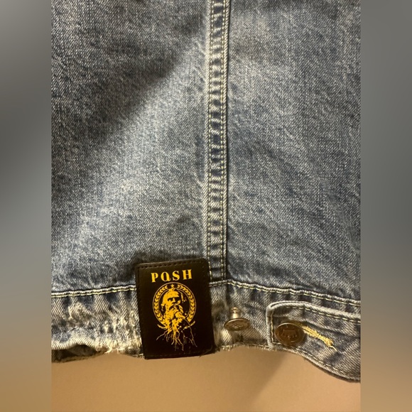 Posh XL Distressed Denim Jacket - Picture 6 of 12
